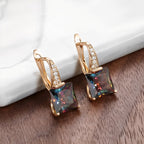 Celina – Kreolen in Gold mit bunten Zirkonia