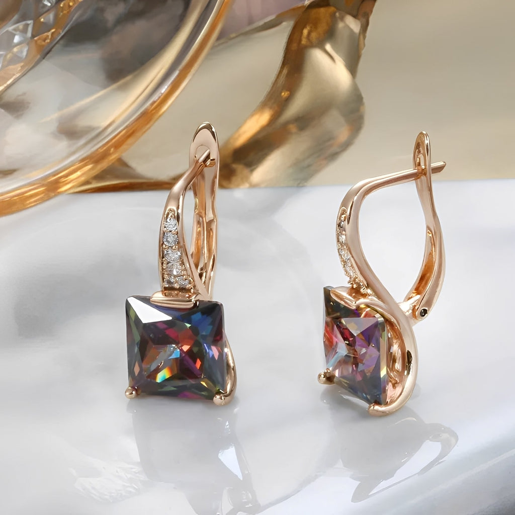 Celina – Kreolen in Gold mit bunten Zirkonia