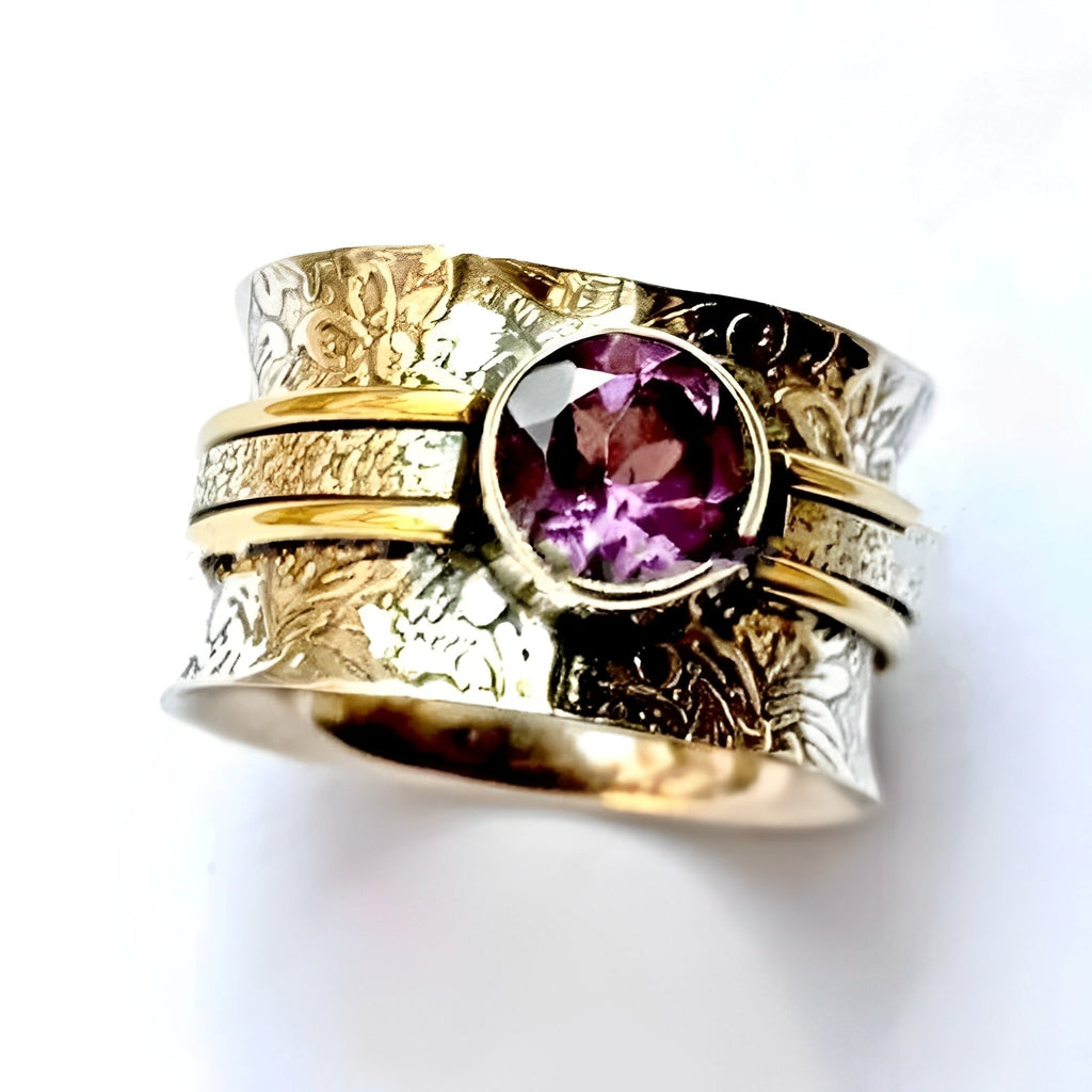 Elanya – Boho-Meditationsring mit Kristall