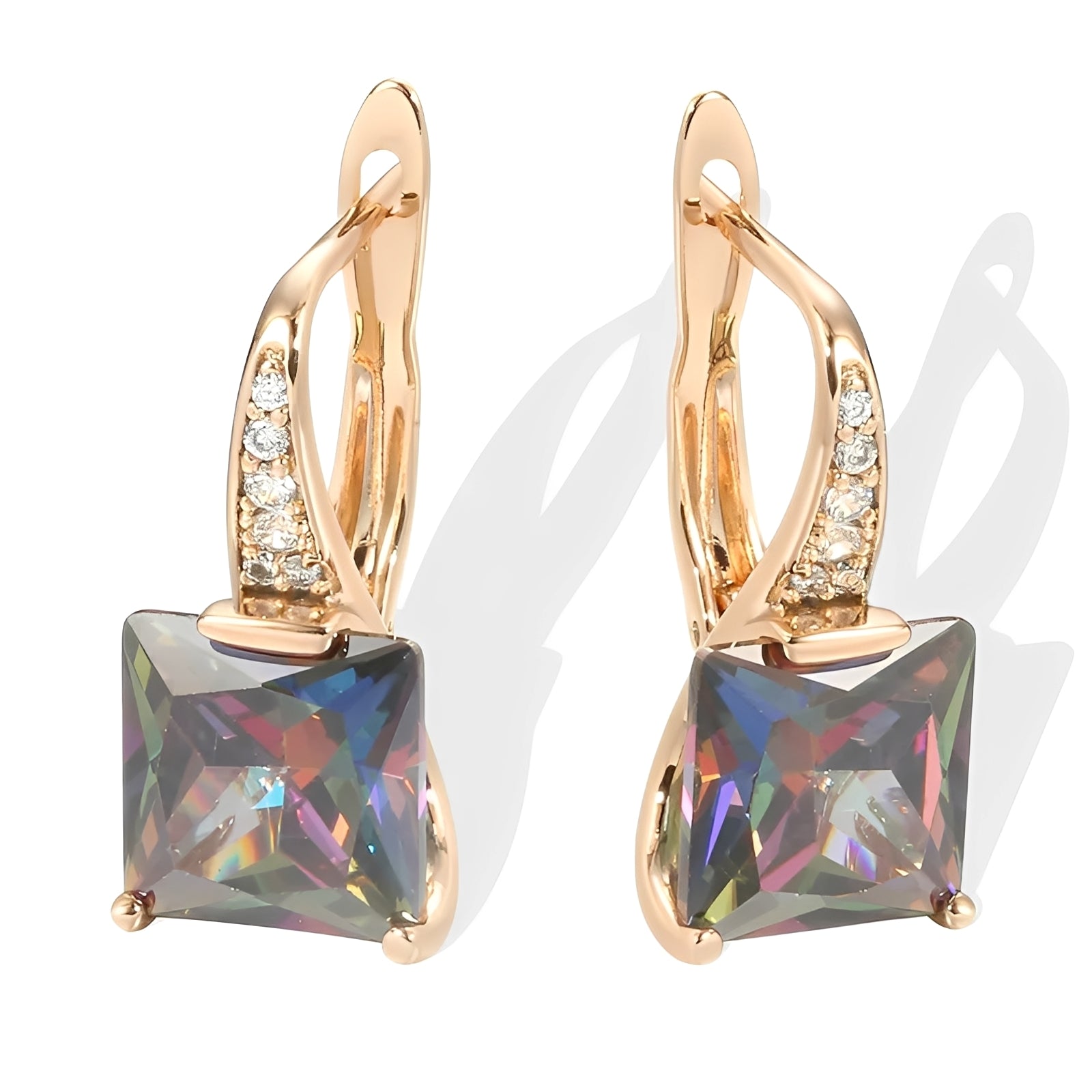 Celina – Kreolen in Gold mit bunten Zirkonia