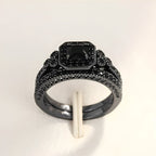 Adrian – Set Vintage-Ringe in Schwarz