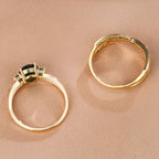 Ivy – Ringe Set mit Grünen Kristallen