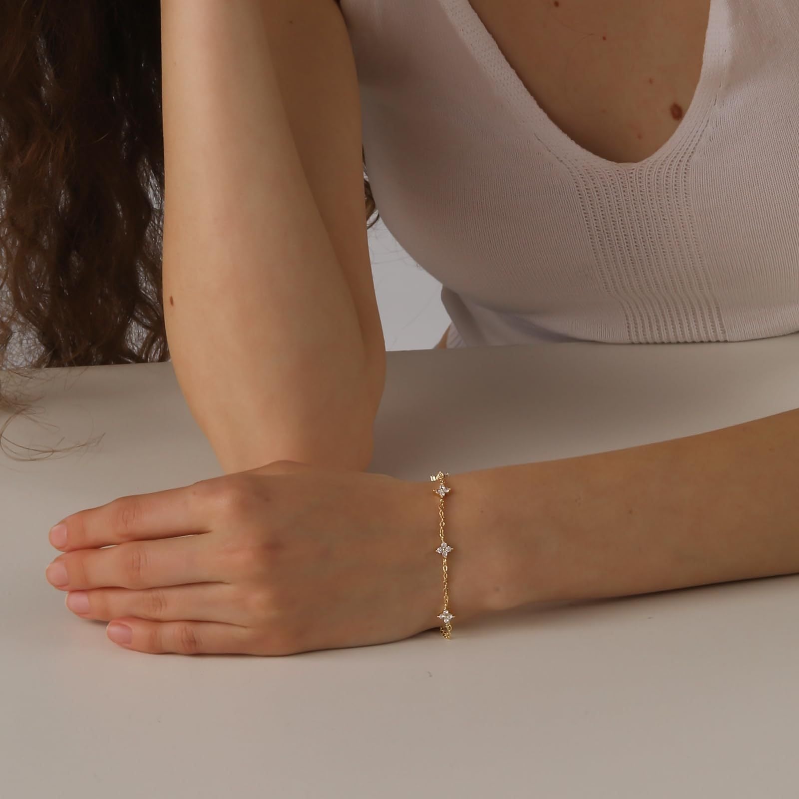 Soline – Armbandkette aus klarem Kristall