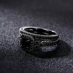 Adrian – Set Vintage-Ringe in Schwarz