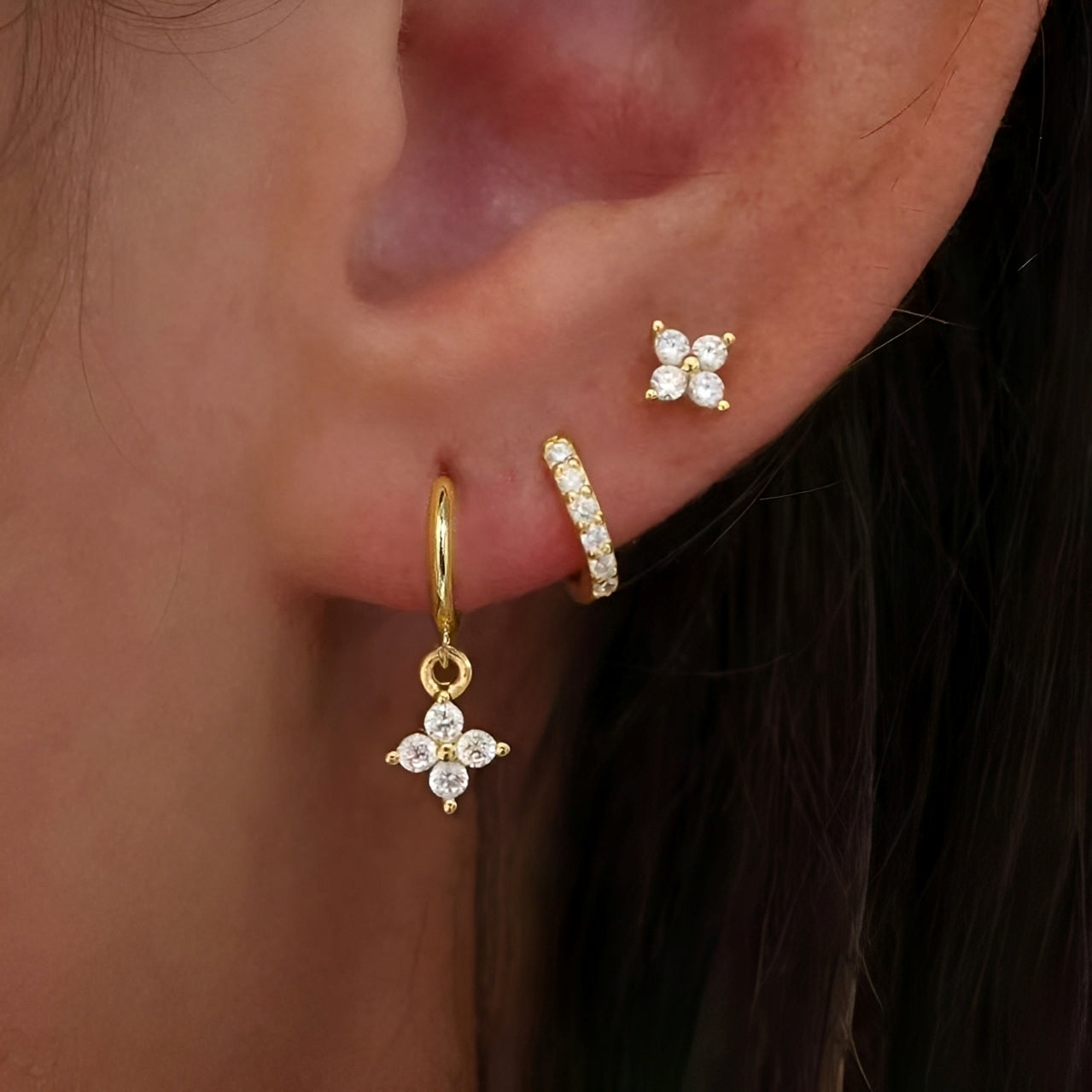 Selena – Ohrring-Set mit Clip und Zirkonia