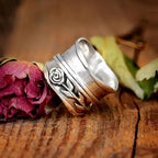 Vintage Rose Blumen Ring aus Silber