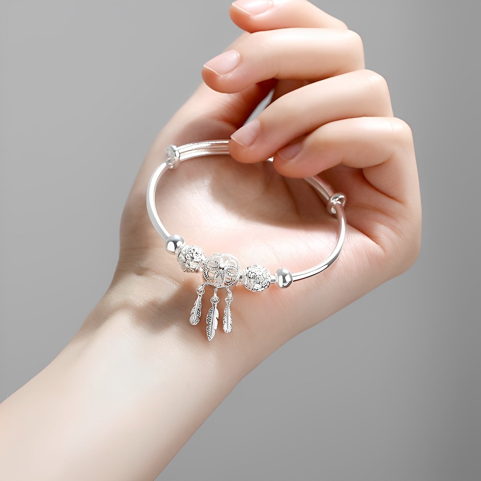 Aiyana – Verstellbares Traumfänger-Armband aus 925er Silber