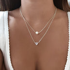 Julia – Stilvolle Halskette mit Perlen und Herzen