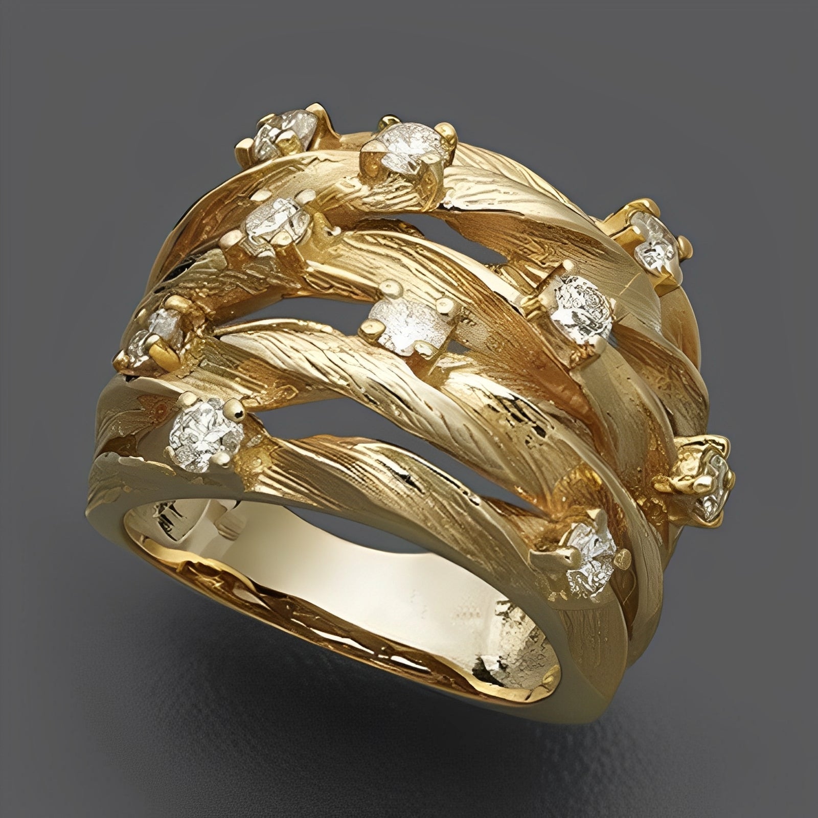 Marisse – Vintage-inspirierter Ring in Gold mit feinem Glanz