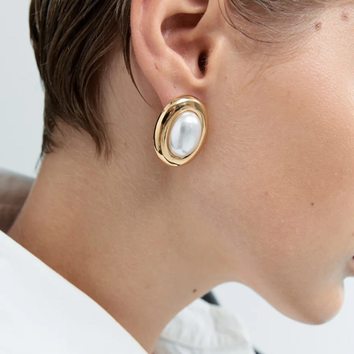 Colette – Ohrringe Vintage Perle aus rostfreiem Stahl