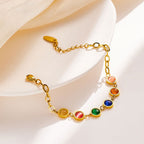 Maisie – Armband in Gold mit Farbstein