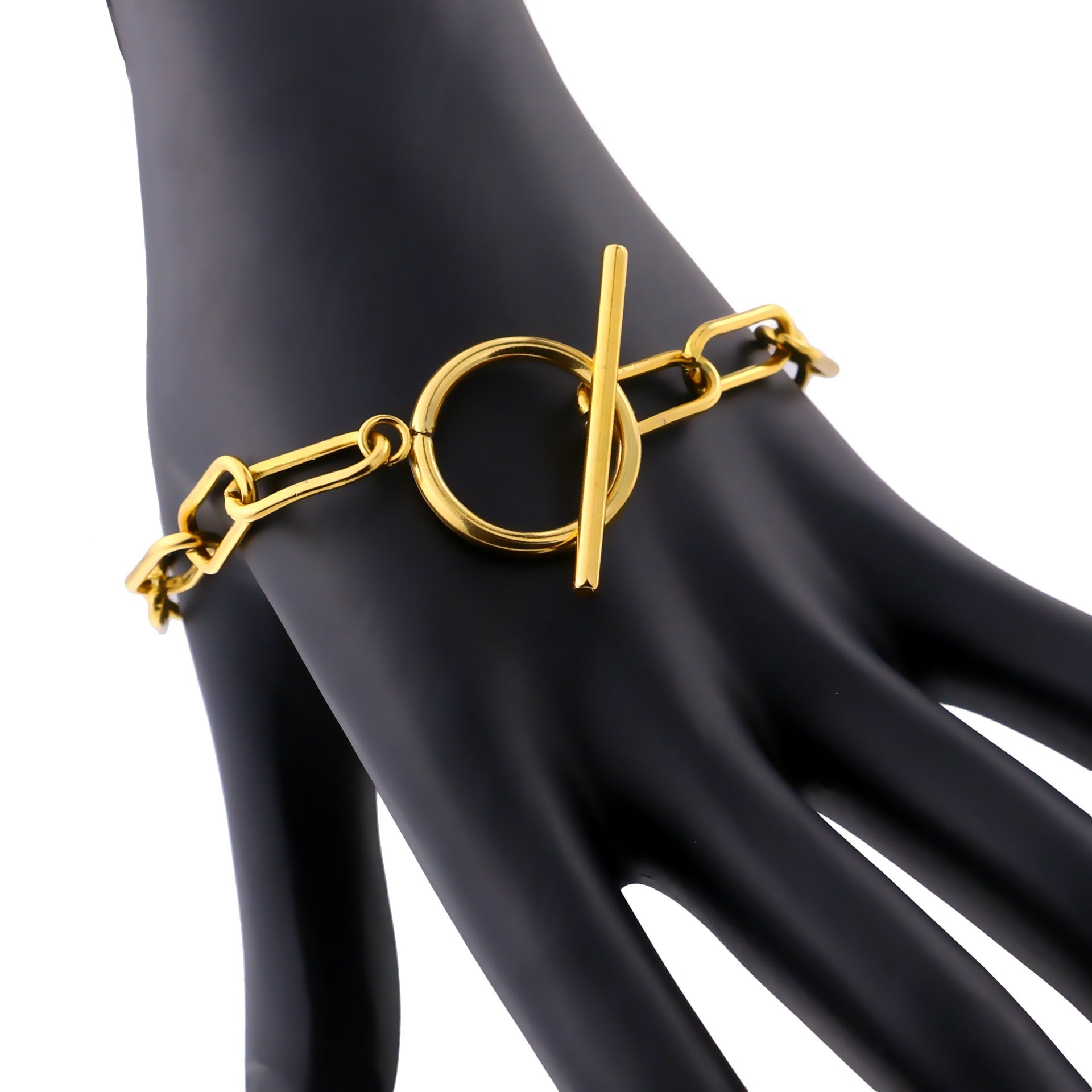 Millie – T-Bar-Armband mit rechteckigen Elementen in Gold