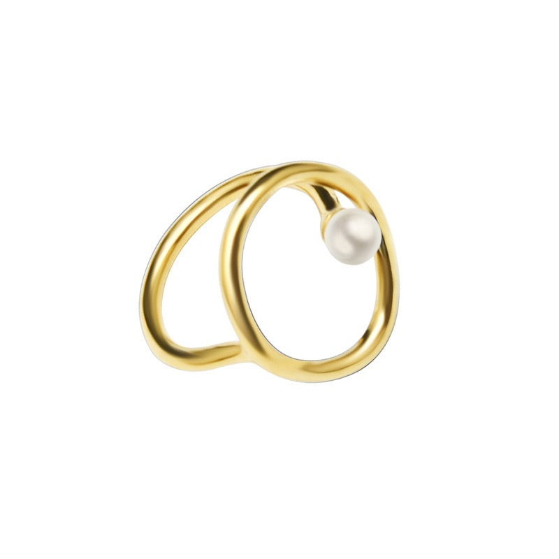 Rana – Ring aus Gold mit ovaler Perle