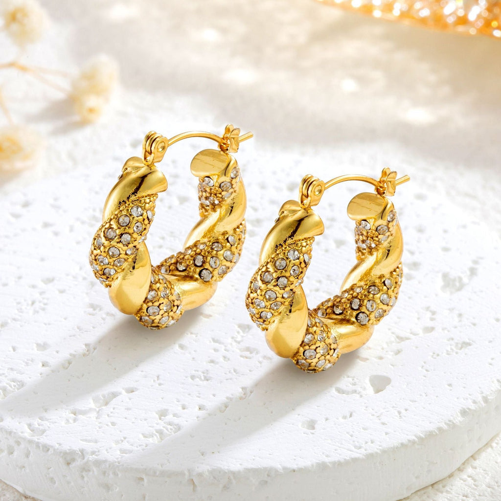 Alix – Goldene U-Twist-Ohrringe