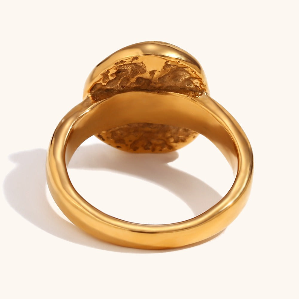 Solenya – Ring mit Kristall Gold Sonne-Mond-Motiv
