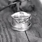 Vintage Rose Blumen Ring aus Silber