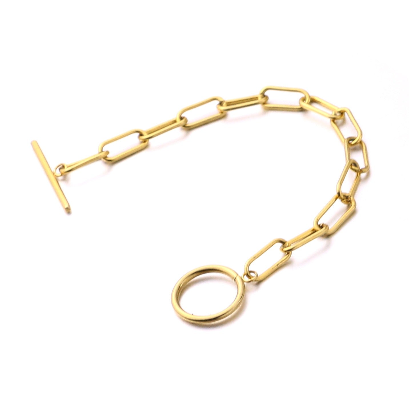 Millie – T-Bar-Armband mit rechteckigen Elementen in Gold
