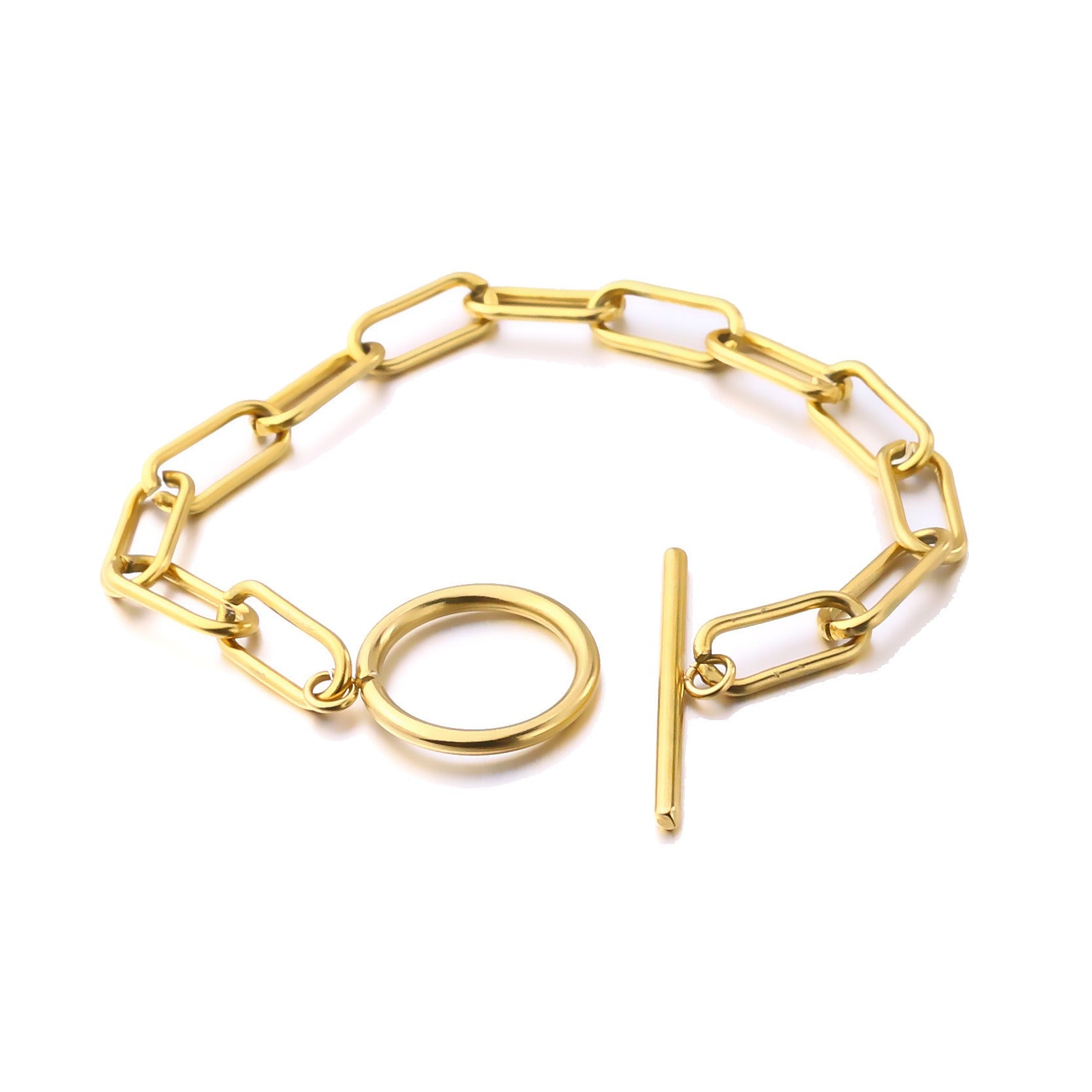 Millie – T-Bar-Armband mit rechteckigen Elementen in Gold