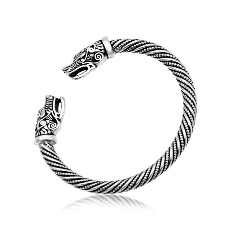 Ragnar – Wikinger-Armband im Antiken Silber-Look für Herren
