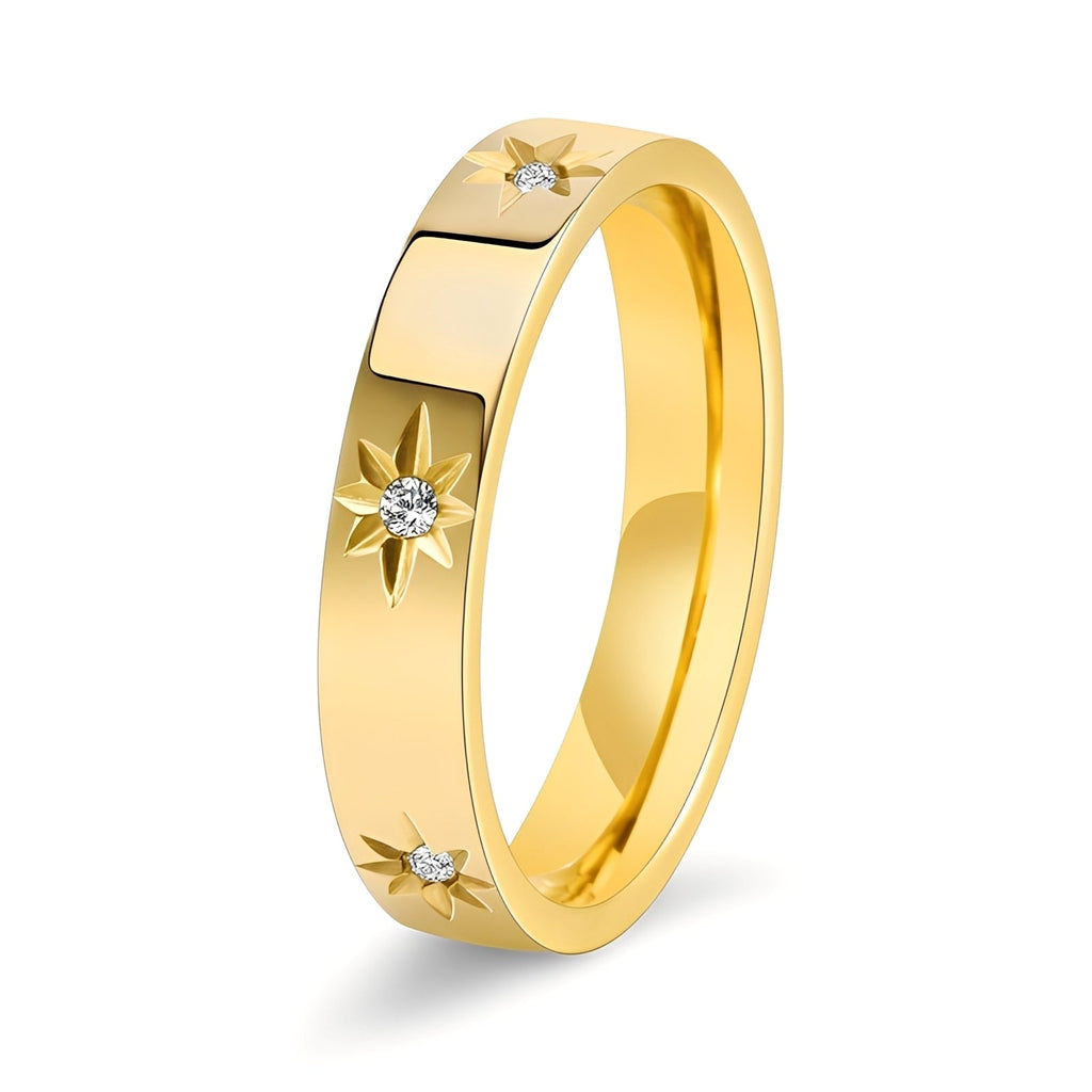 Nova – Goldring mit Funkelnden Sternen