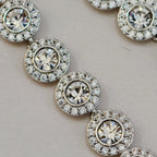Victoria – Kette und Armband mit schimmerndem Rundknopf