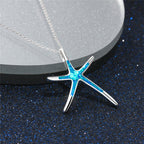 Starla – Silberkette mit Seestern und Blauem Opal