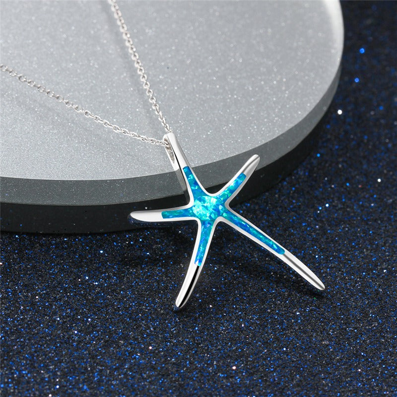 Starla – Kette mit Seestern und blauem Akzent