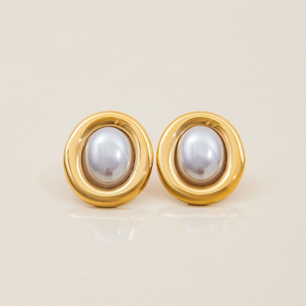 Colette – Ohrringe Vintage Perle aus rostfreiem Stahl