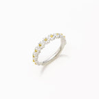 Dahliana – Ring Margerite in Silber Verstellbar und Handbemaltem Emaille