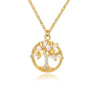 Toshi – Kette Lebensbaum aus Gold mit Zirkonia