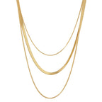 Ashley – Goldene 3-Reihige Schlangenkette Halskette