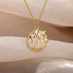 Toshi – Kette Lebensbaum aus Gold mit Zirkonia