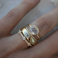 Sylvie – Set Vintage-Ringe in Gold mit Zirkonia