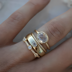 Sylvie – Set Vintage-Ringe in Gold mit Zirkonia