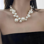 Lucie – Elegante Luxushalskette mit großen und kleinen Perlen