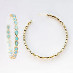Raya – Vintage-Kreolen in Gold mit Blauem Opal