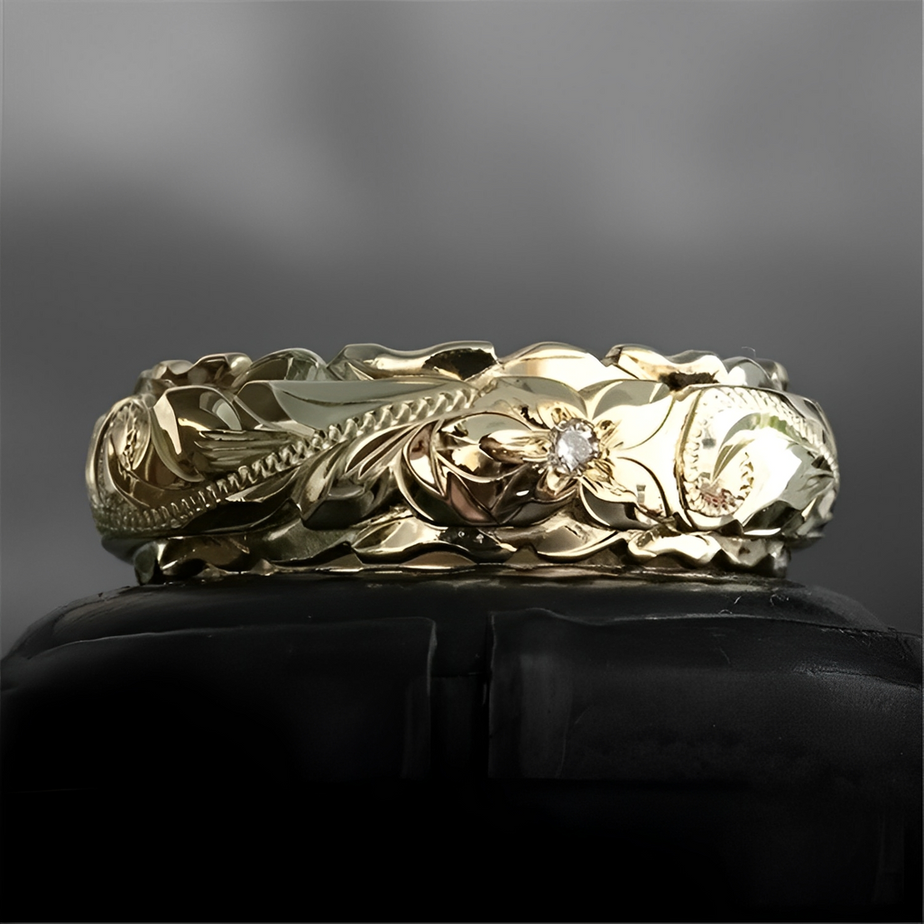 Floria – Ring Goldene Vintage-Blume