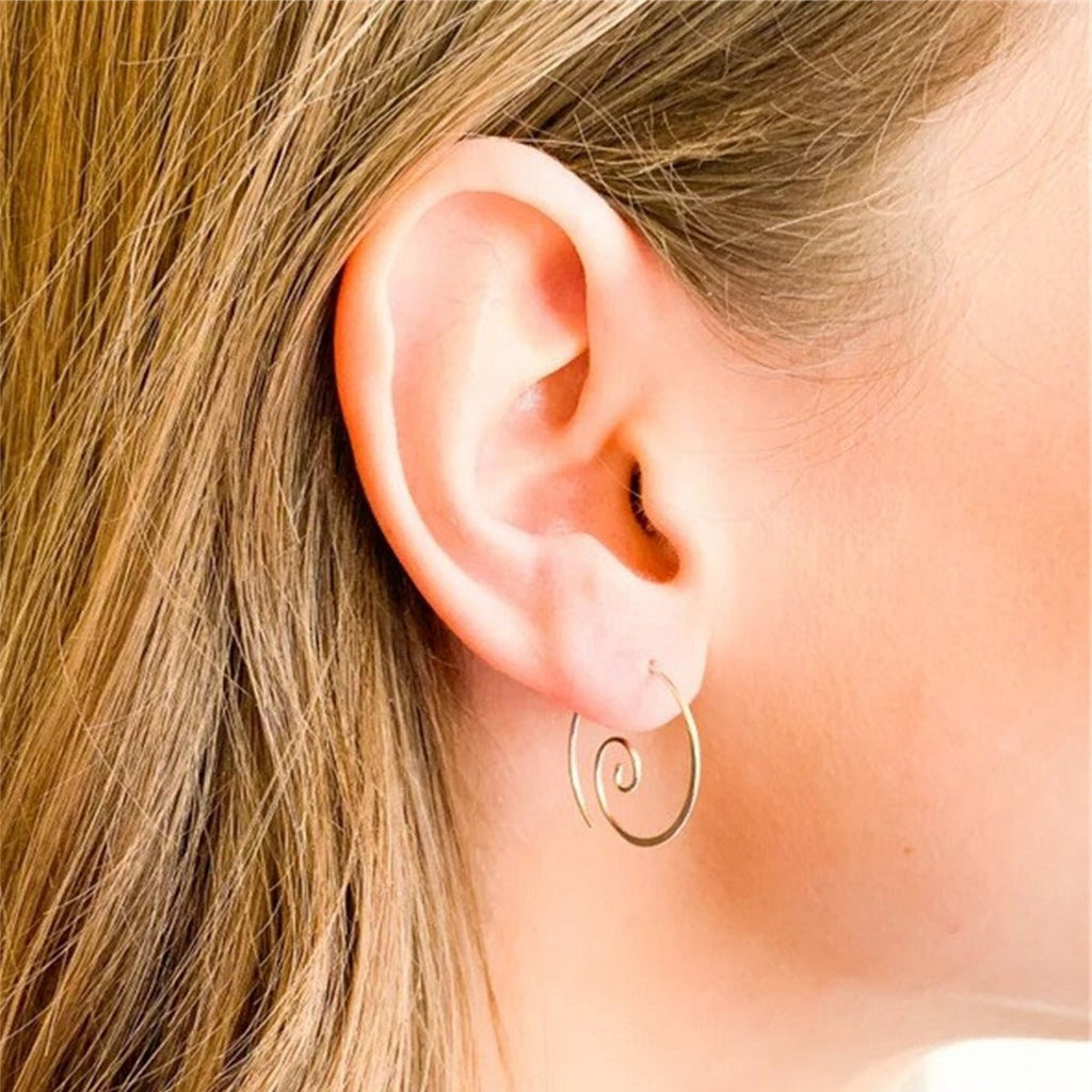 Yara – Boho-Spiral-Ohrringe in Silber