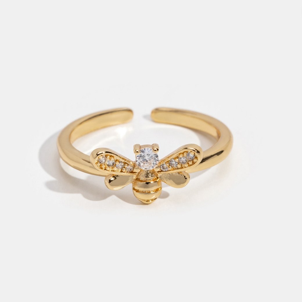 Laila – Bienen-Ring mit funkelndem Detail