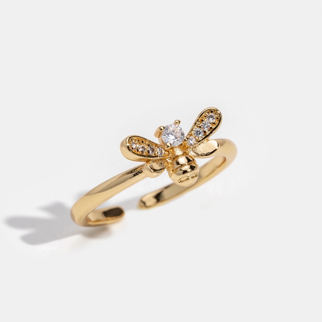 Laila – Bienen-Ring mit funkelndem Detail