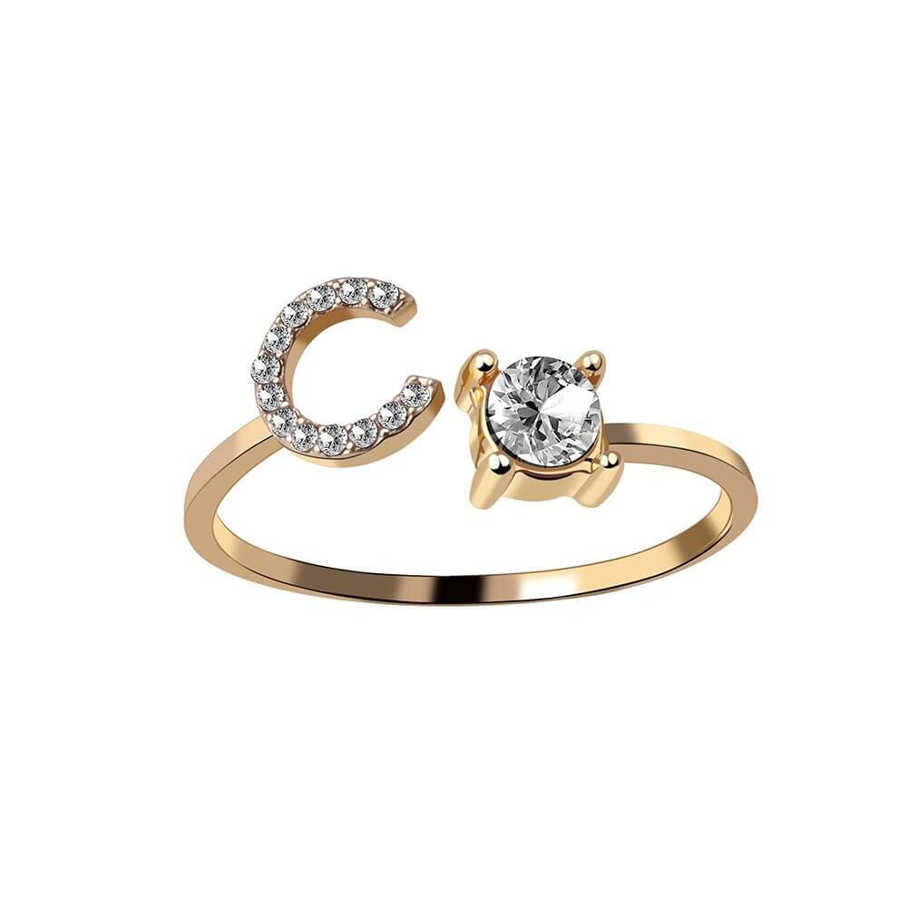 Nyla – Ring mit Initiale und Zirkonia