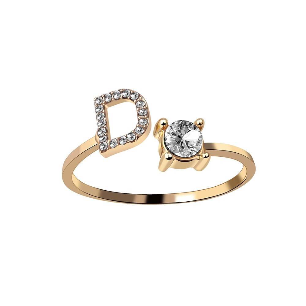 Nyla – Ring mit Initiale und Zirkonia