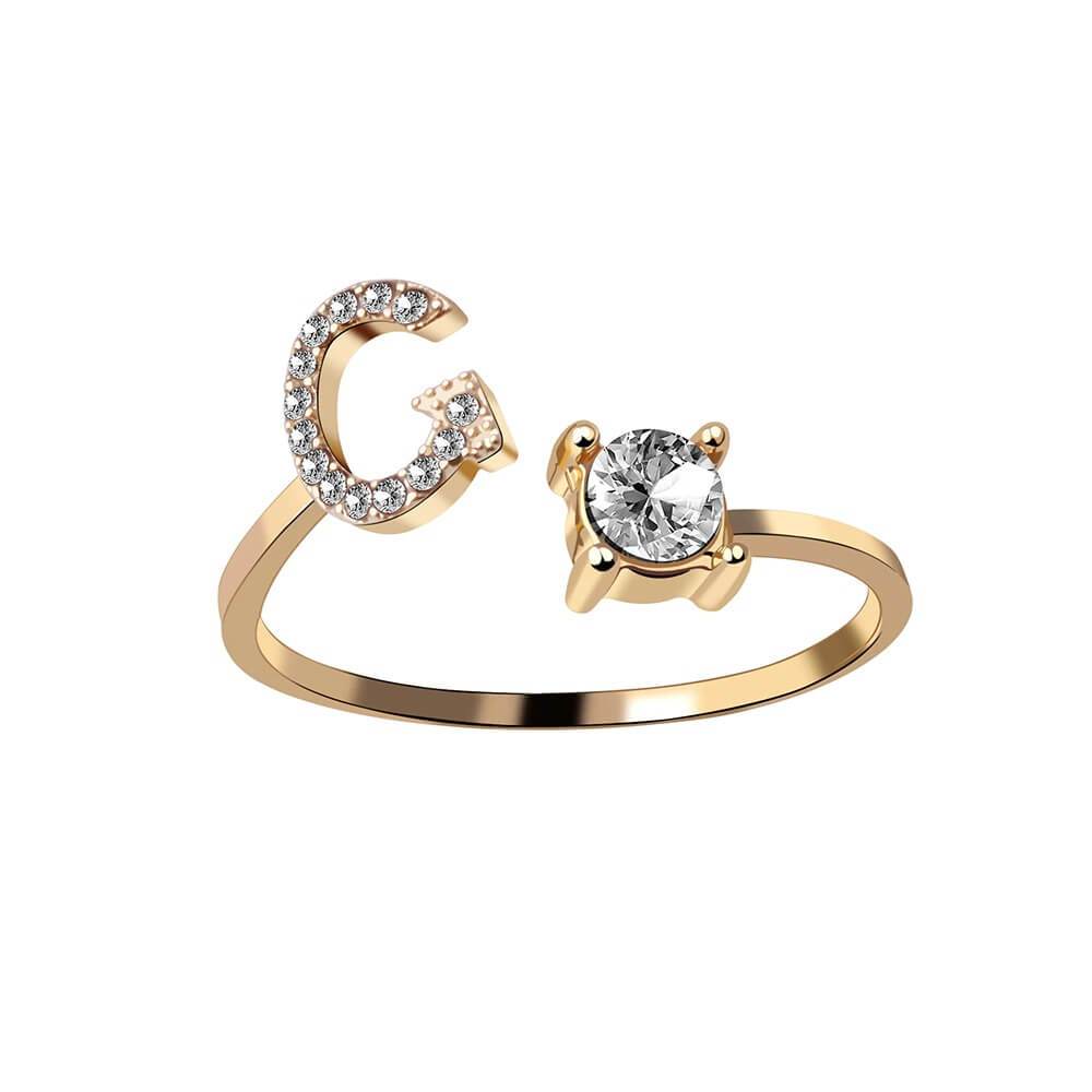 Nyla – Ring mit Initiale und Zirkonia