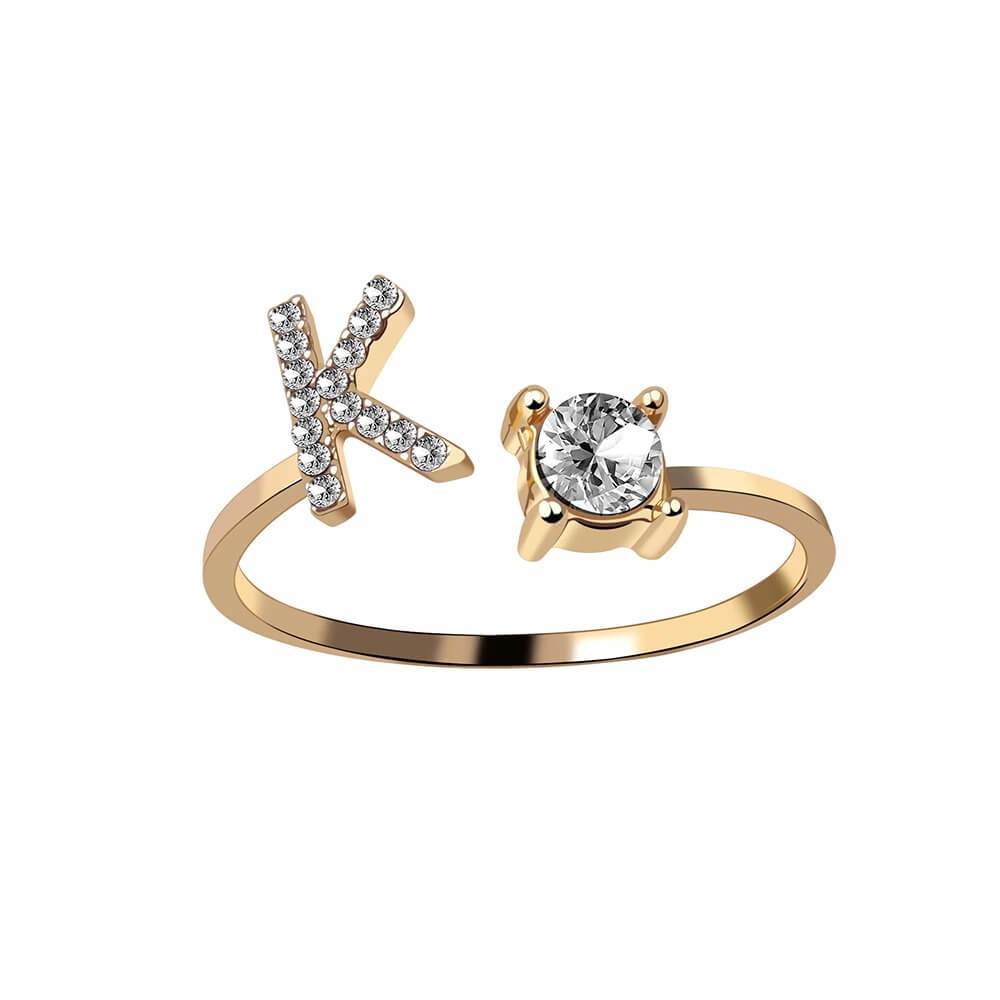 Nyla – Ring mit Initiale und Zirkonia
