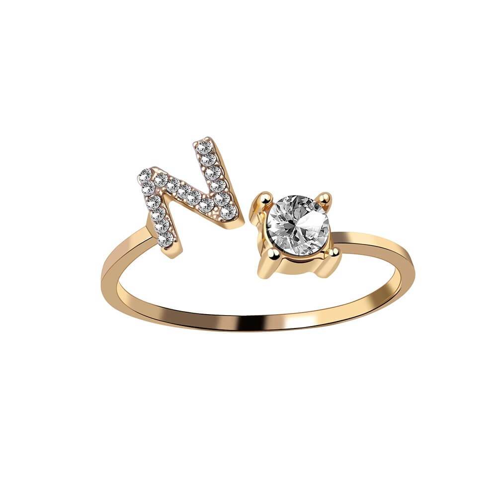 Nyla – Ring mit Initiale und Zirkonia