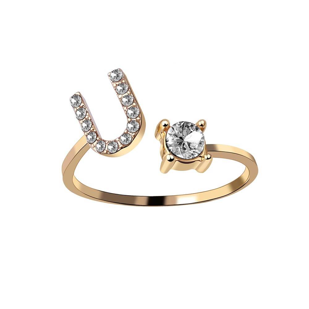 Nyla – Ring mit Initiale und Zirkonia