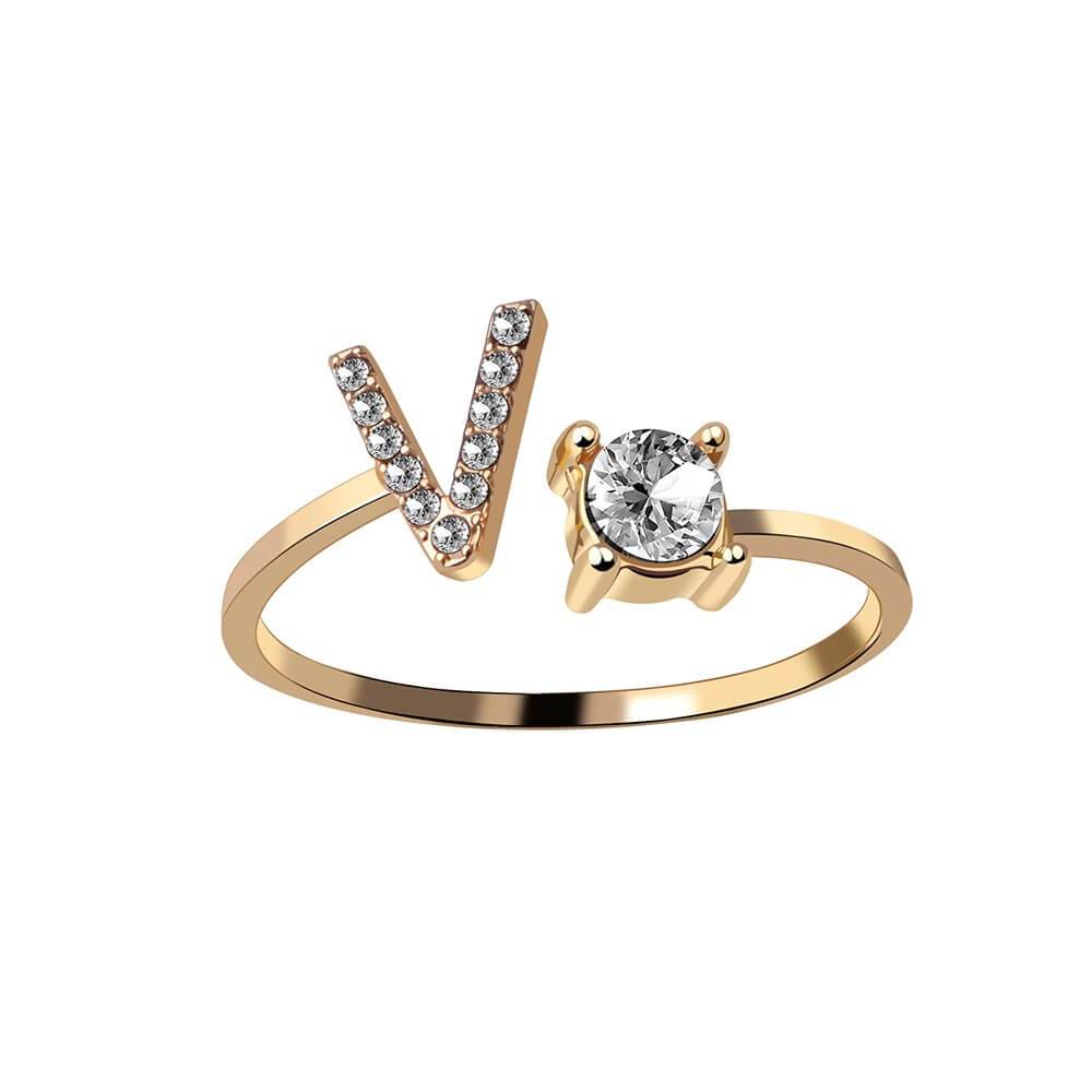 Nyla – Ring mit Initiale und Zirkonia
