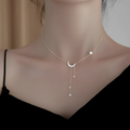 Lunara – Silberne Kette mit Mond und Sternen