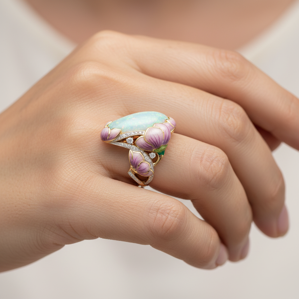 Lexa – Emaillierter Ring mit Tropfeneffekt