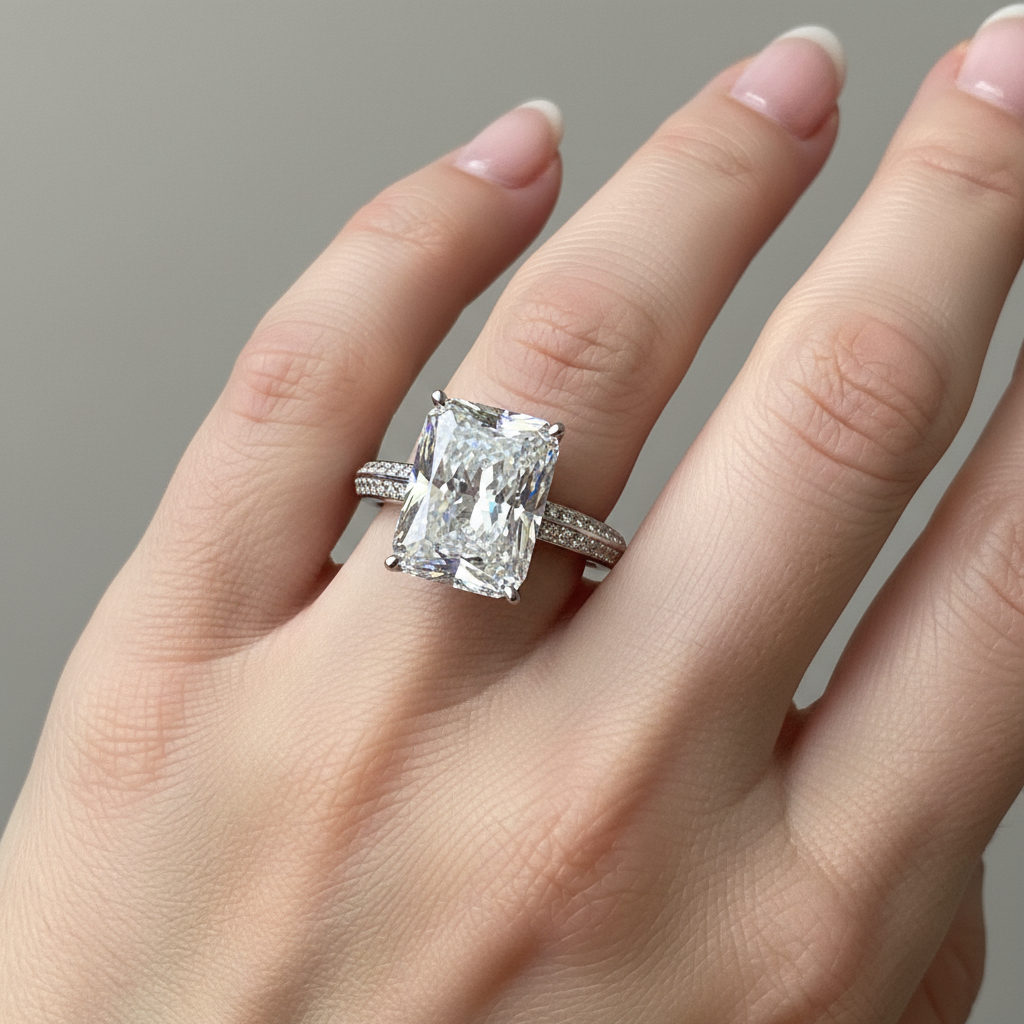 Jade – Ring mit Übergroßem Zirkon